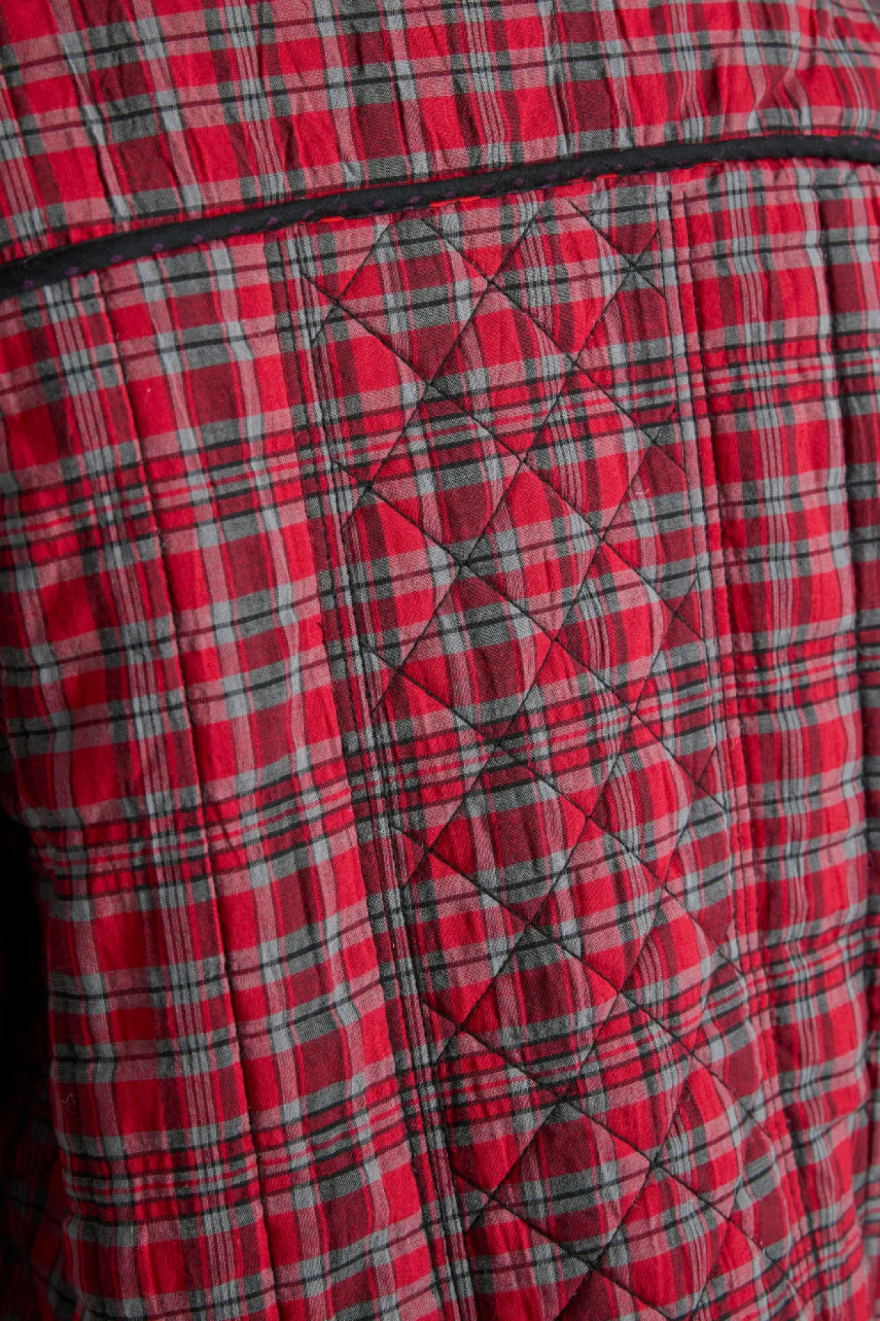 macy quilted jacket - red check