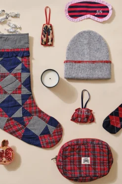 make up bag - red check