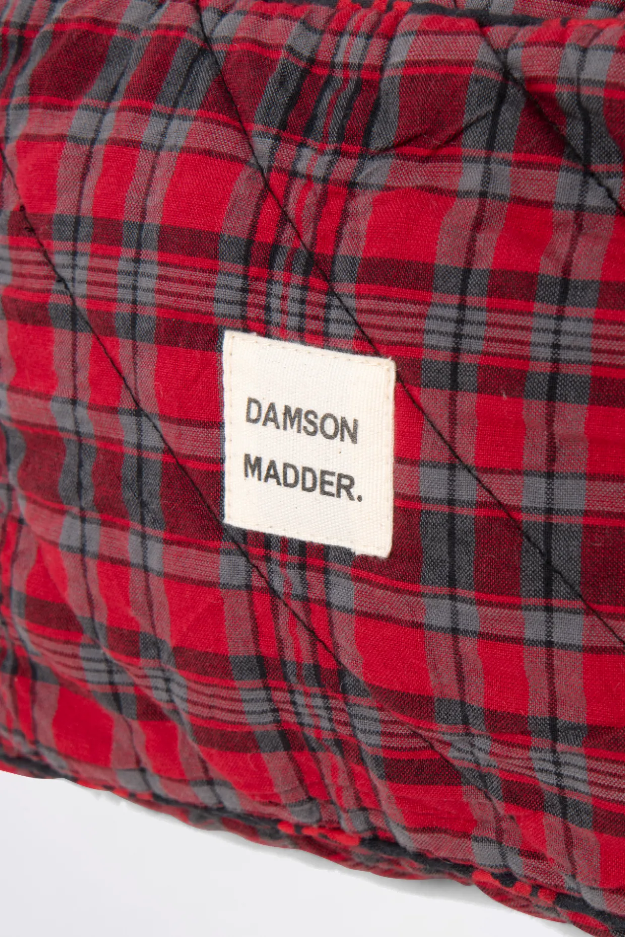 make up bag - red check