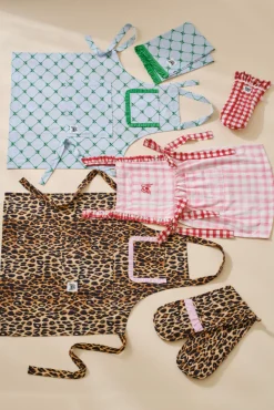 mandy apron - pink u0026 red gingham print