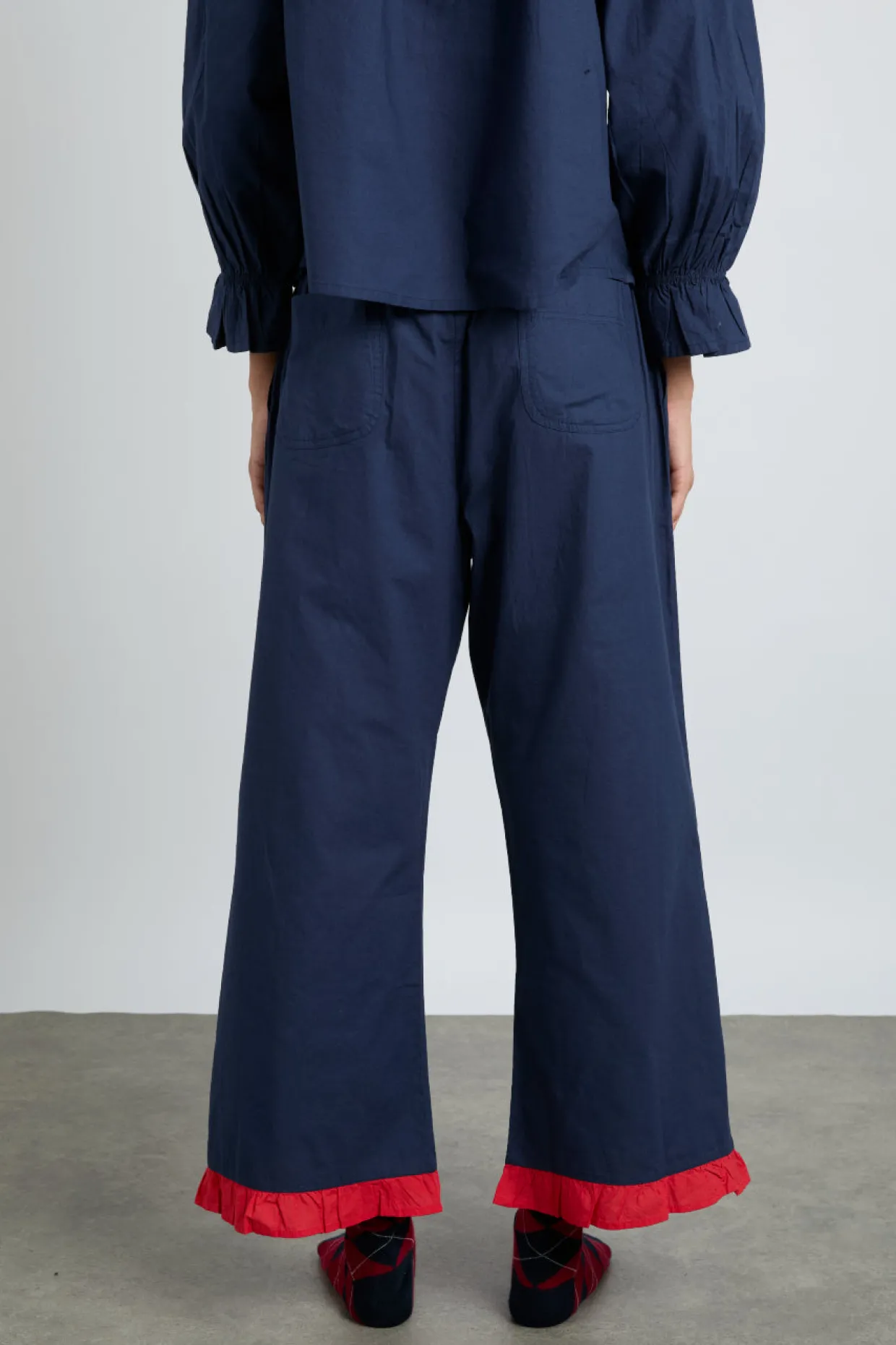 maria pj set- navy/red