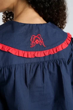maria pj set- navy/red