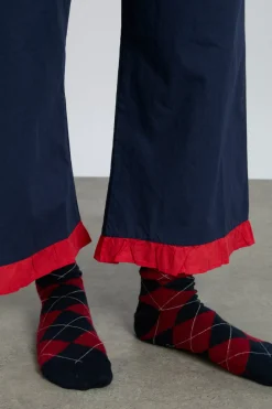 maria pj set- navy/red