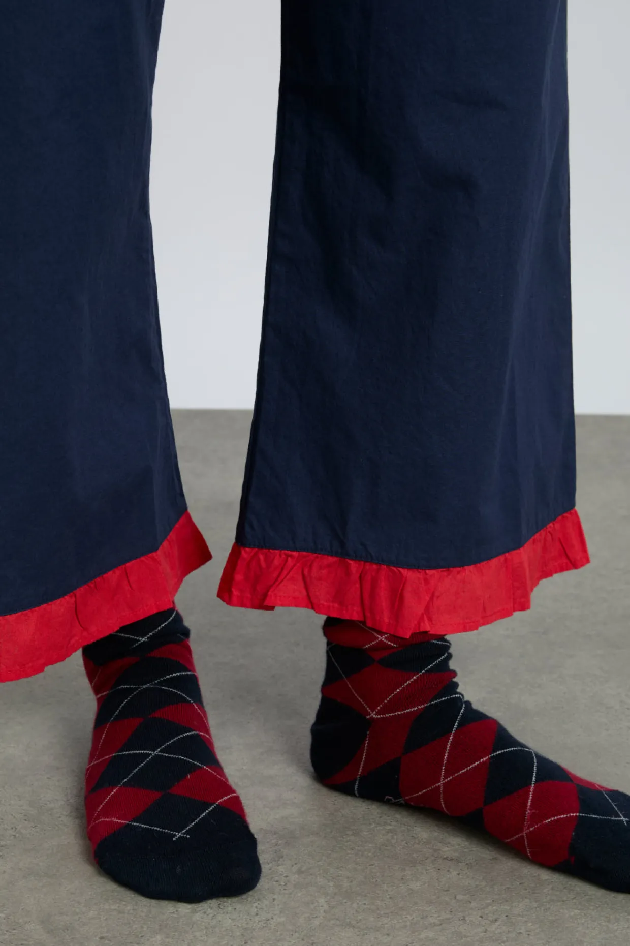 maria pj set- navy/red