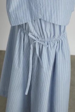 marine channel midi skirt - blue stripe