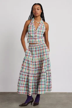 maya waistcoat - picnic check