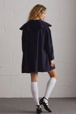 mimi mini dress - navy broderie