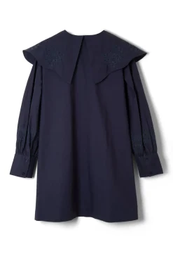 mimi mini dress - navy broderie