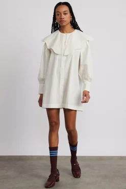 mimi mini dress - off white broderie
