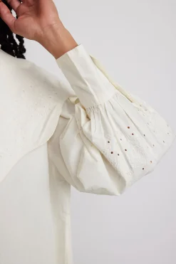 mimi mini dress - off white broderie