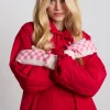 mittens in fluffy gingham