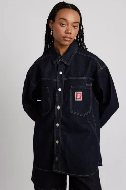 nova oversized shacket - indigo