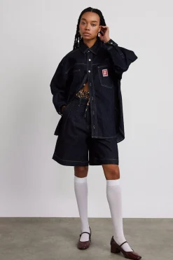 nova oversized shacket - indigo
