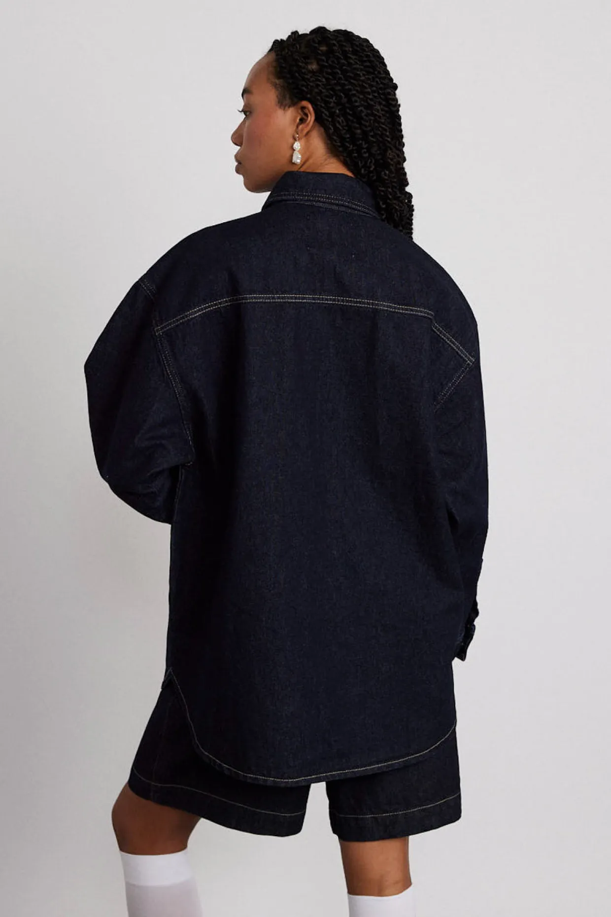 nova oversized shacket - indigo