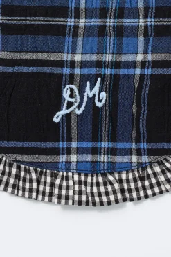 novelty dog collar - blue check