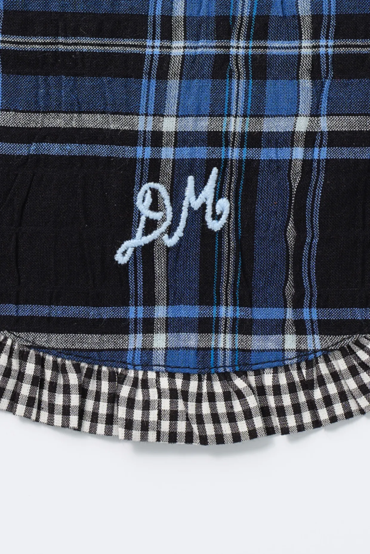 novelty dog collar - blue check