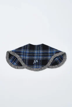 novelty dog collar - blue check