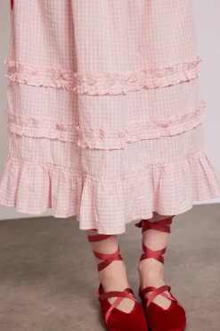 olivia ruffle skirt - pink gingham