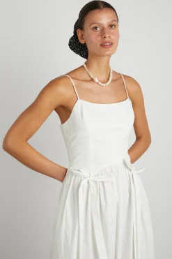 penelope apron dress - white