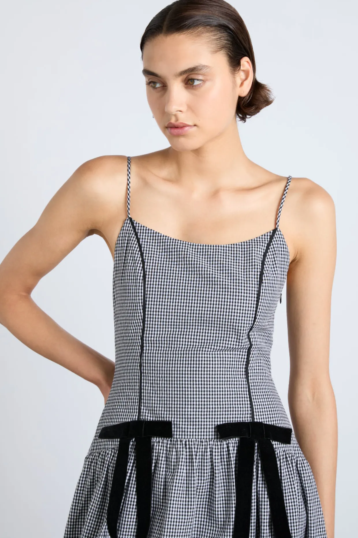 persephone midi dress - black gingham
