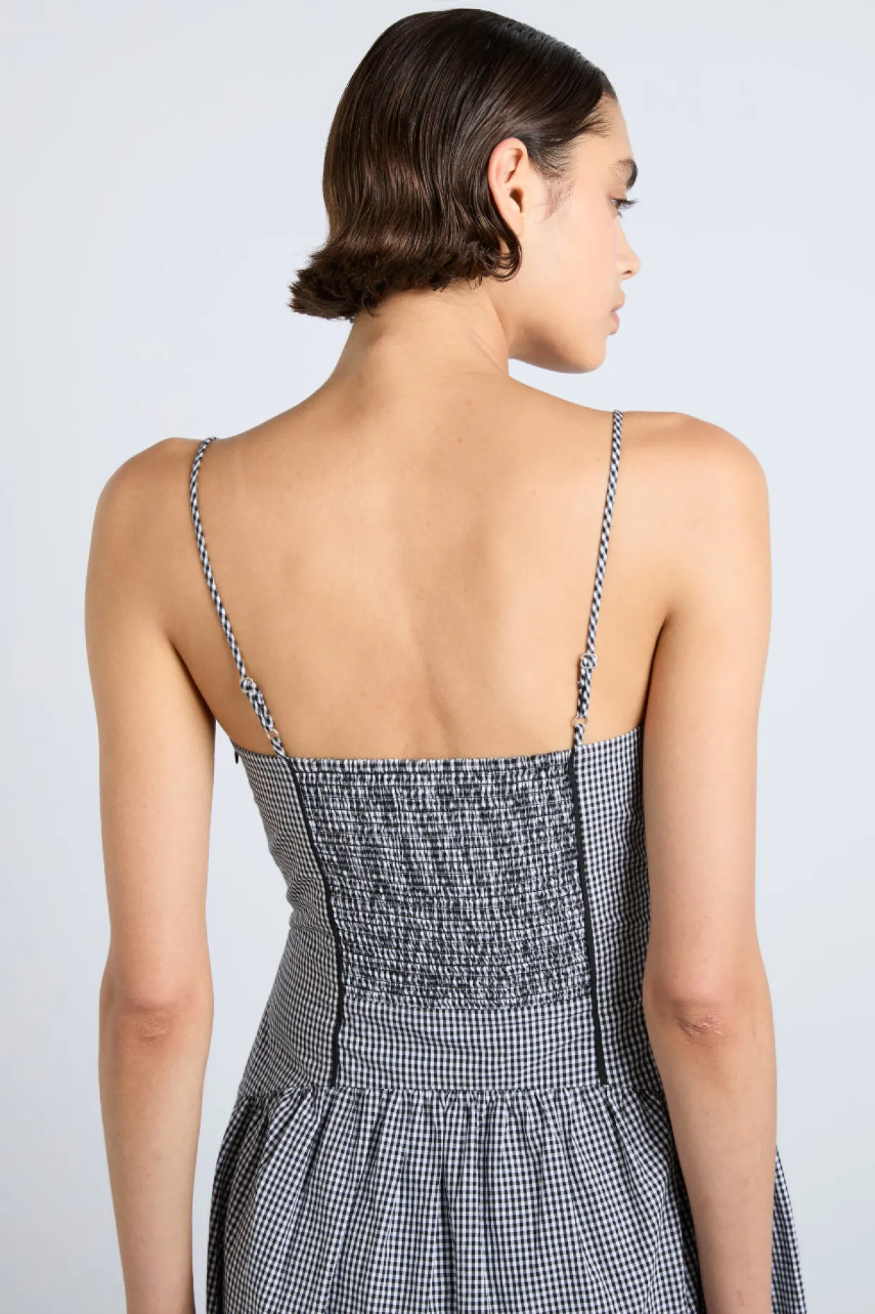 persephone midi dress - black gingham