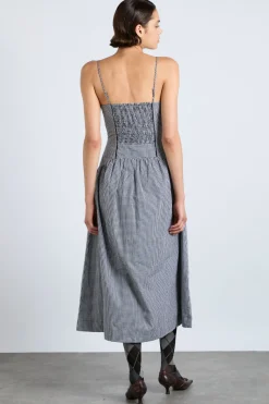 persephone midi dress - black gingham