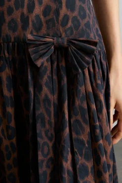 persephone midi dress - dark leopard