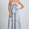 pia midi dress - pastel stripe
