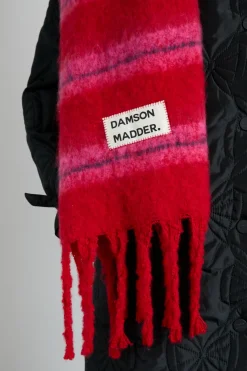 pink u0026 red fluffy stripe scarf