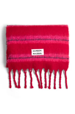 pink u0026 red fluffy stripe scarf