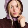 pointelle hood in pink u0026 choc