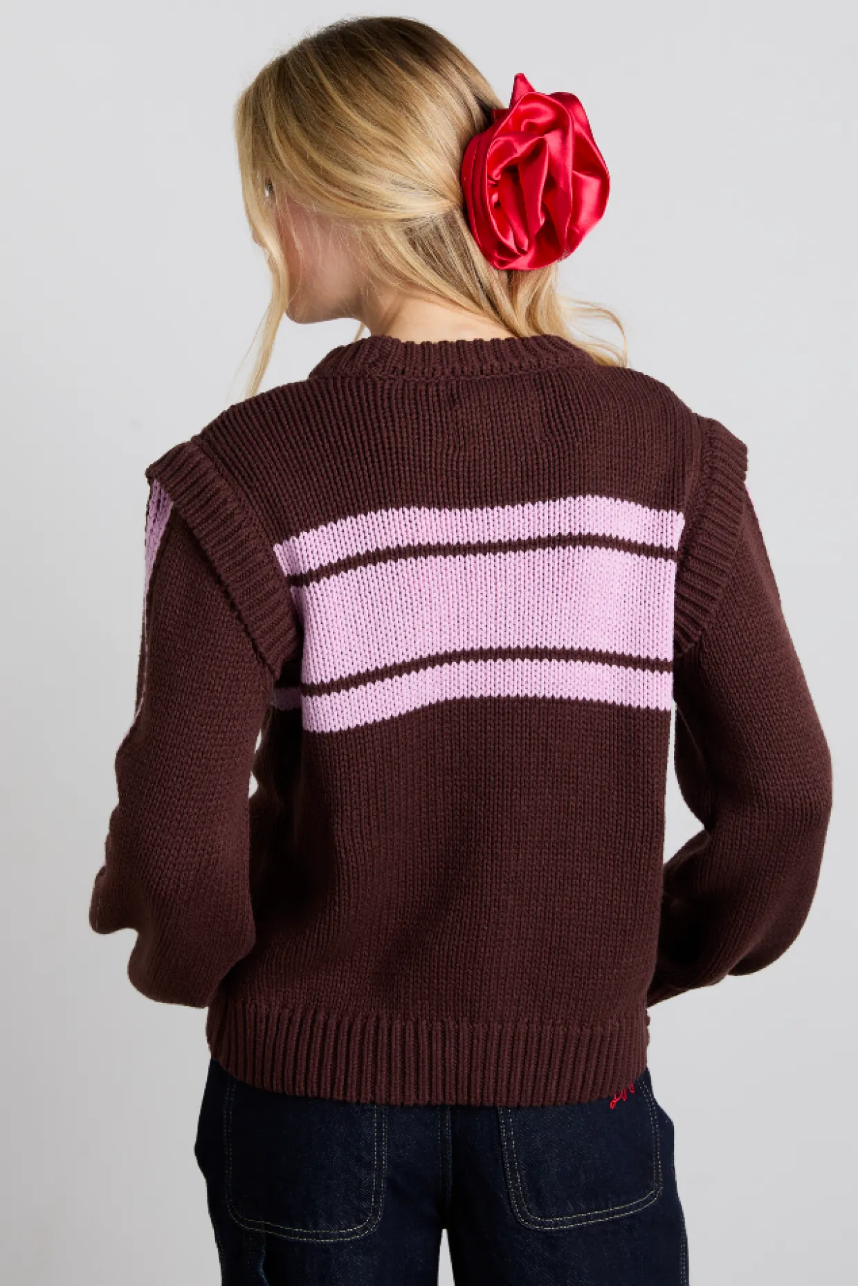 poppy jumper with removable sleeves - burgundy u0026 lilac