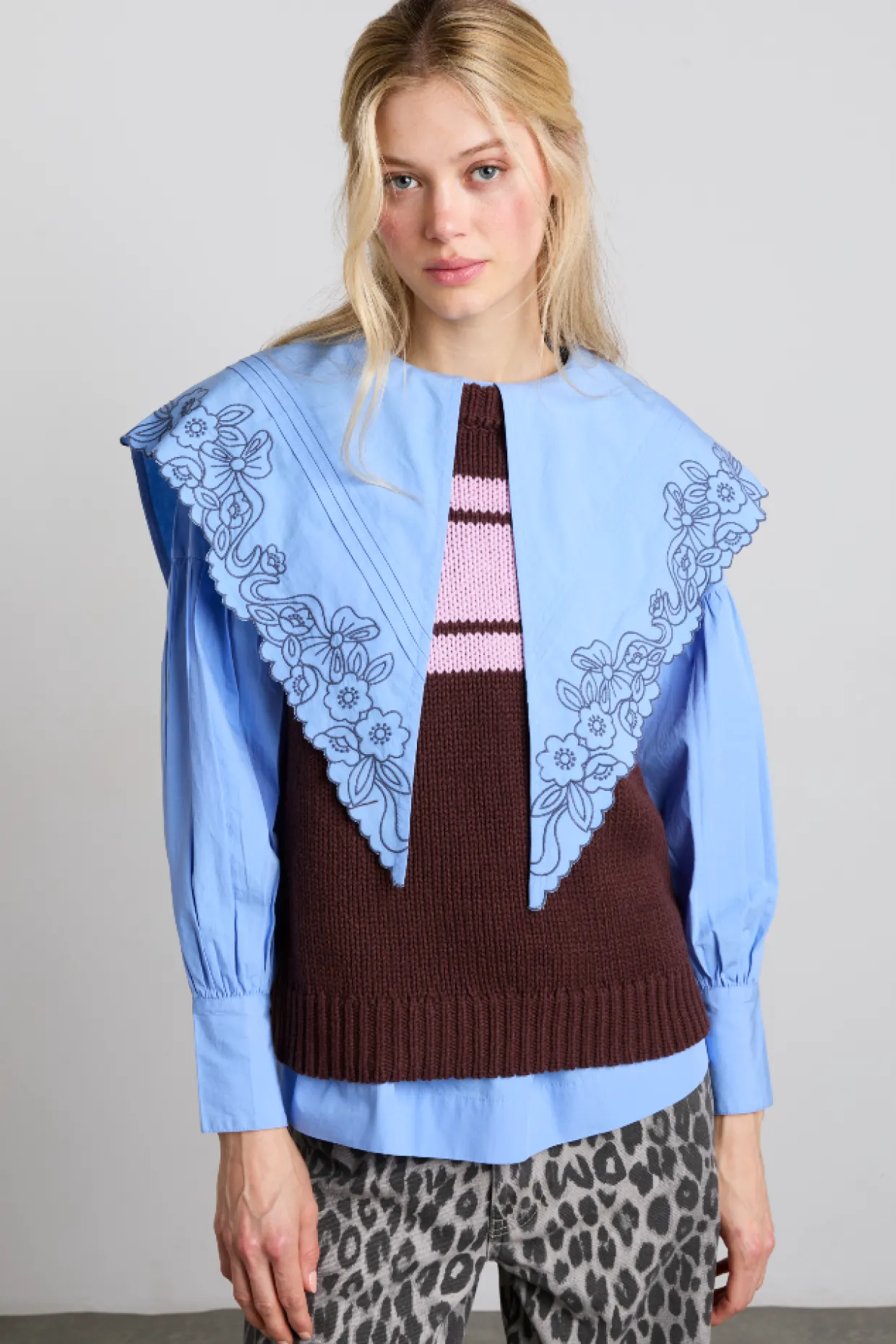 poppy jumper with removable sleeves - burgundy u0026 lilac