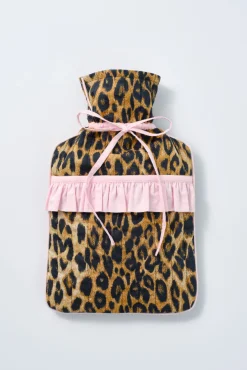 quilted hot water bottle cover - leopard print