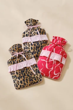 quilted hot water bottle cover - bow print