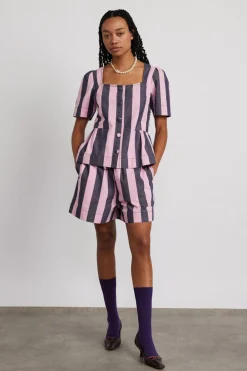 rafe shorts - blue pink stripe