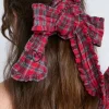 red check bow scrunchie