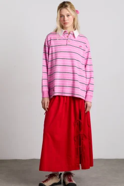 remie rugby shirt - pink stripe