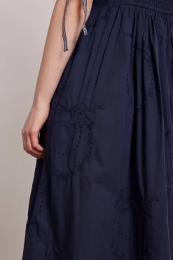 rhea dress - navy broderie