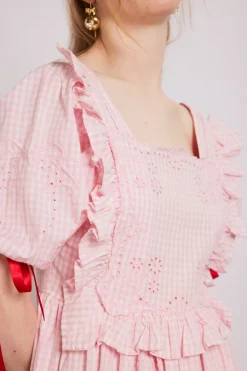 rhea dress - pink gingham