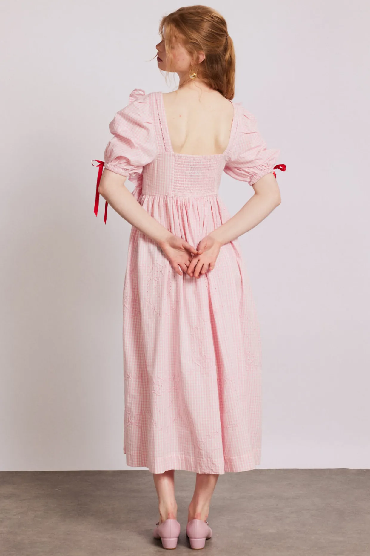 rhea dress - pink gingham