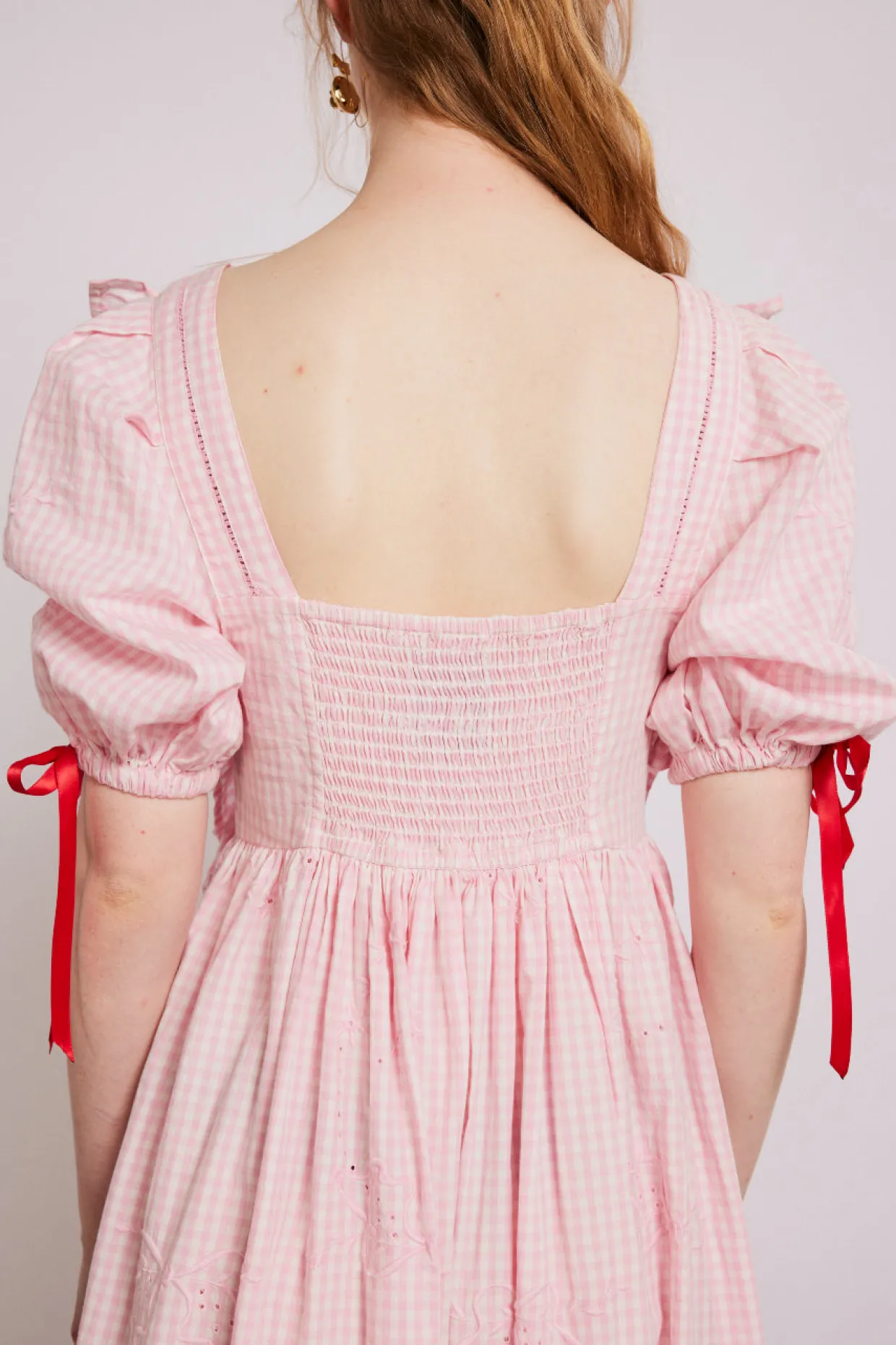 rhea dress - pink gingham
