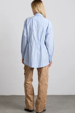 romy embroidered shirt - narrow business stripe