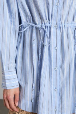 romy embroidered shirt - narrow business stripe