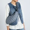 ruched kidney bag in gingham