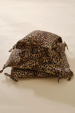 ruffle square cushion - leopard print
