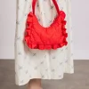 90's frill shoulder bag - red