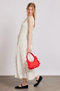 90's frill shoulder bag - red