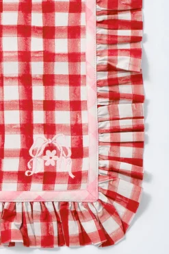 set of 2 ruffle place mats - gingham