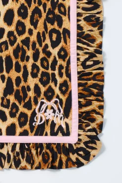 set of 2 ruffle place mats - leopard